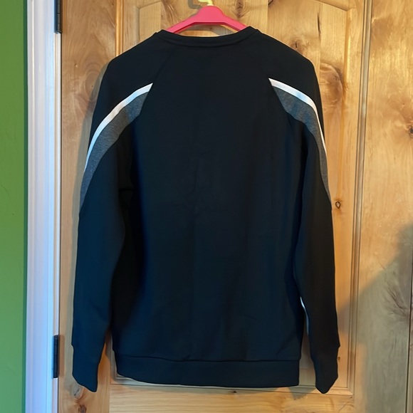 KARL LAGERFELD LM9K3753 Stripe Sleeve Crewneck Pullover Sweatshirt $129 Men’s S - Picture 4 of 11